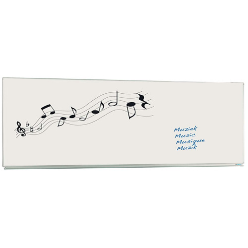 Schoolbord, wit emaille, Softline 19 mm 120x300 cm