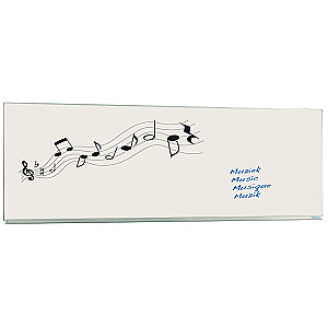 Schoolbord, wit emaille, Softline 19 mm 120x300 cm