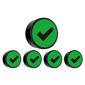 Check groen, set van 5 stuks Ø 35mm