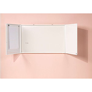 Kabinetkast, emailstaal Low Gloss/wit, wit profiel 120x190 cm