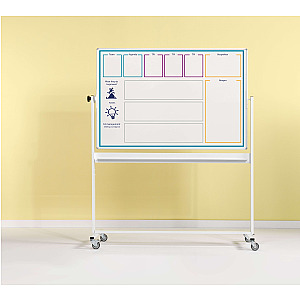 Kantelbord whiteboard, dubbelzijdig bedrukt 120x200 cm