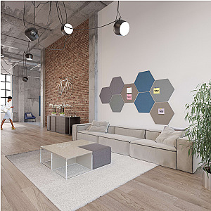 Prikbord bulletin, Six-Square, frameloos ø 60 cm